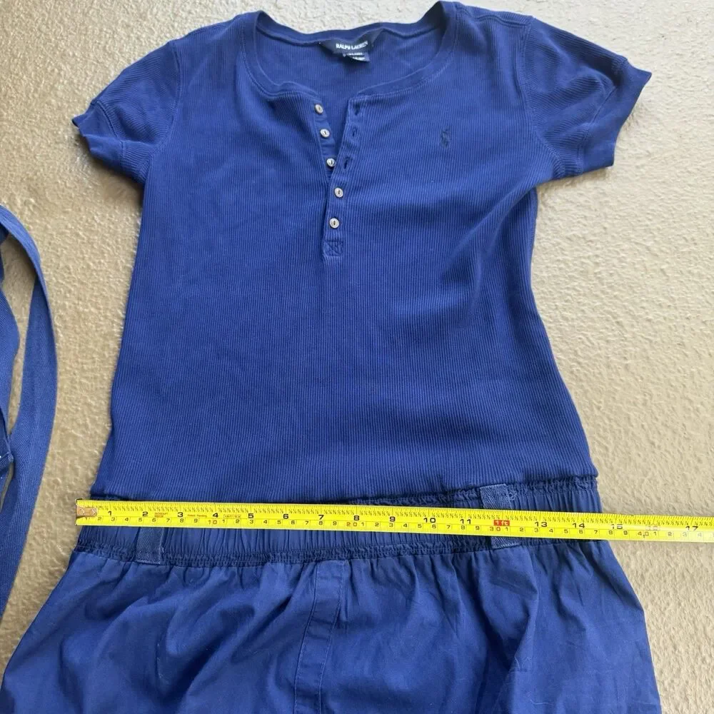 New Ralph Lauren Polo Blue Tennis Shortsleeve Cotton Dress Girls XL 16 Adult S - Picture 9 of 13